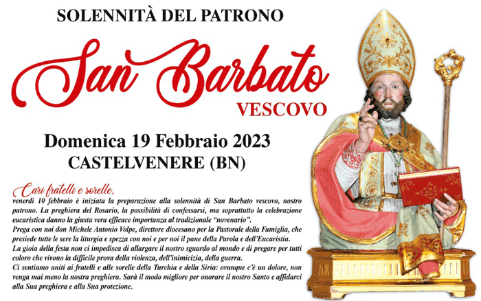 Solennità del patrono San Barbato - 19 febbraio 2023